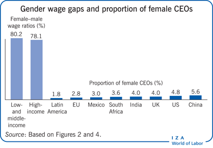 性别工资差距和女性ceo比例