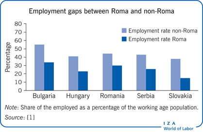 罗姆人和非罗姆人之间的就业差距