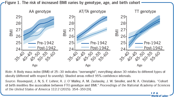BMI增加的风险因基因型、年龄和出生队列而异