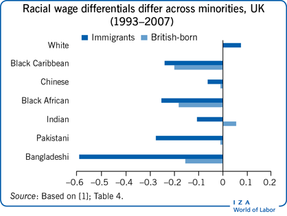 种族工资差异在英国少数群体（1993-2007）不同